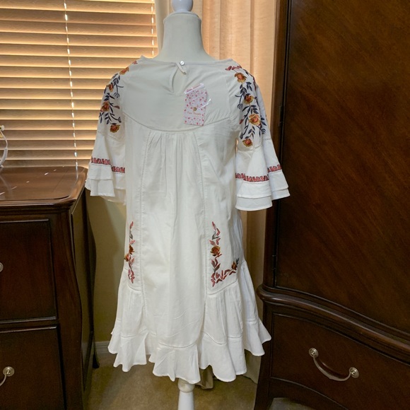 FREE PEOPLE PAVLO EMBROIDERED MINI DRESS, WHITE SIZE (NWT) - Picture 7 of 7